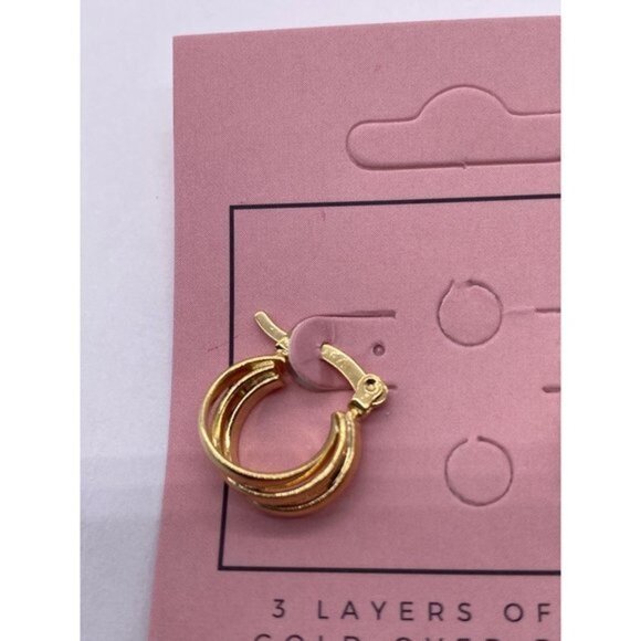 Viva Fashion Jewelry Women’s Girls 18K Gold Plated Small 2cm Hoop Earrings - Picture 5 of 7
